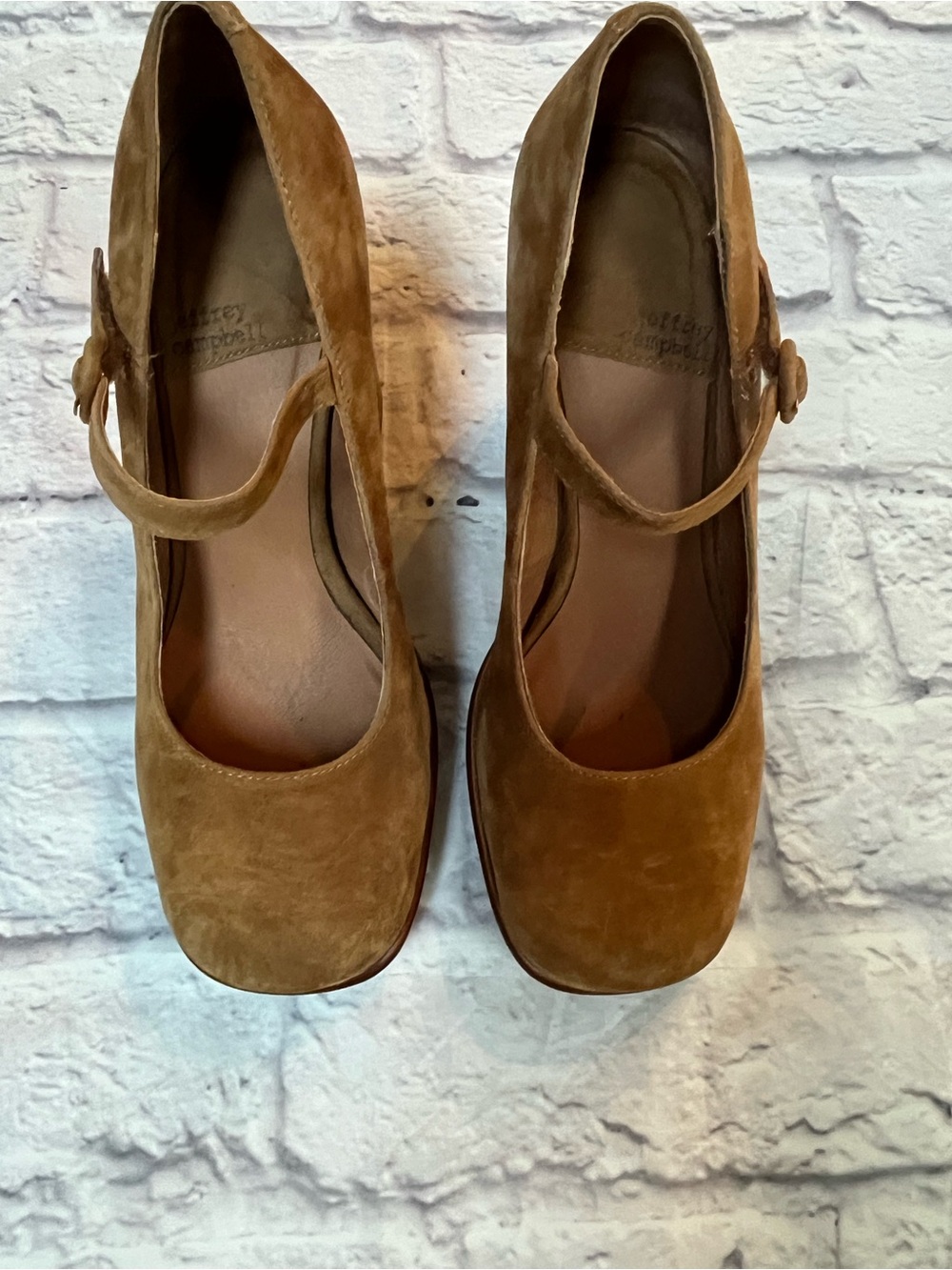 Jeffrey Campbell Mary Ann tan Brown Suede Platform Mary Jane platform block Heel - Picture 3 of 11
